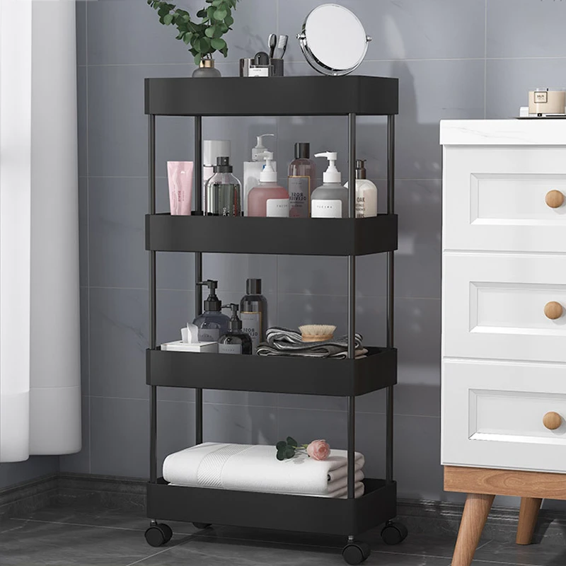 

2/3/4 layer Narrow Gap Storage Rack Slim Storage Cart with Wheel Trolley Kitchen Bathroom Shelves Organizer Mobile Shelving