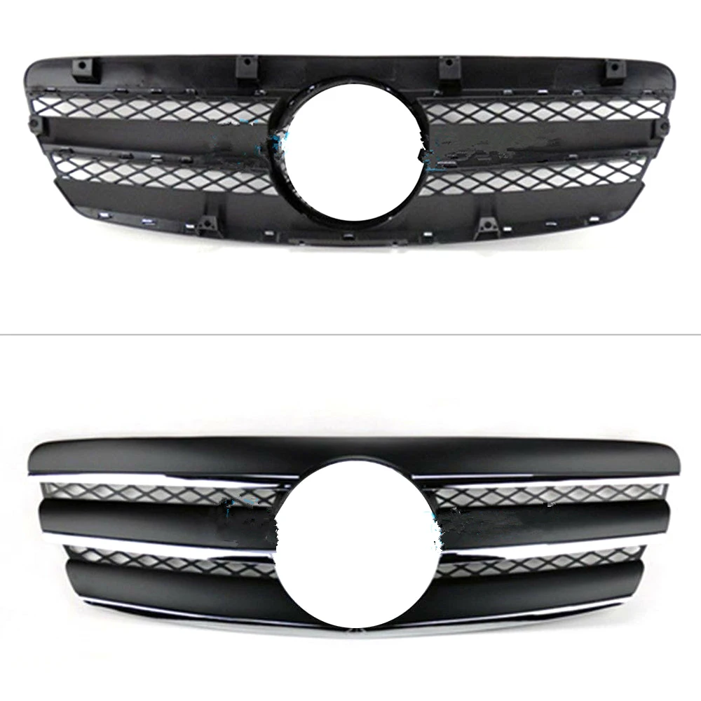 Car Front Grill Upper Grille For Mercedes Benz E-CLASS W211 E320 E350 E500 2002 2003 2004 2005 2006 w/ Emblem