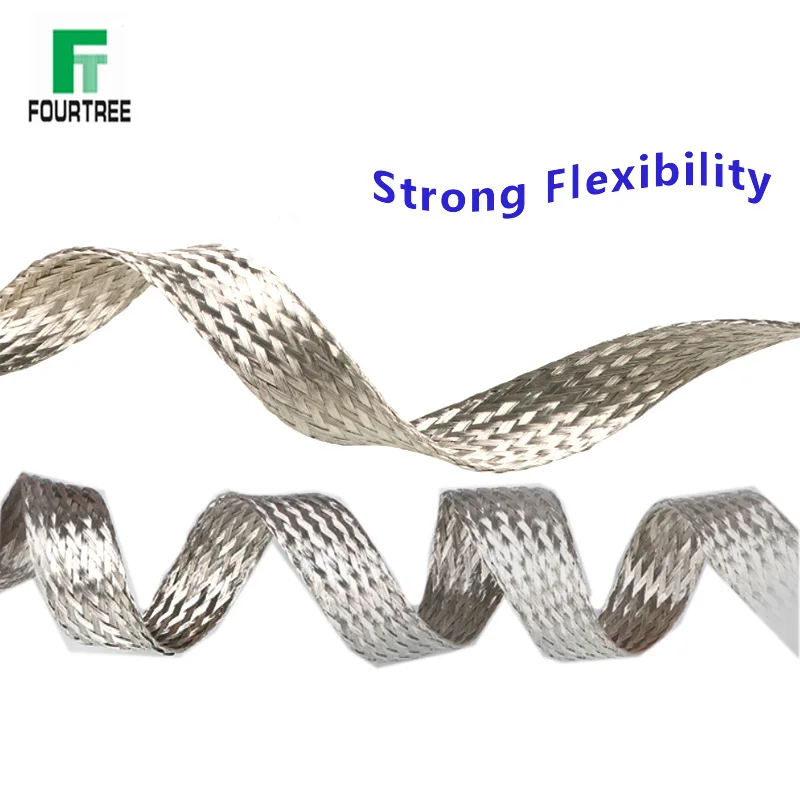 1Meter Tinned Copper Signal Shielded Cable Bare Ground Braid Lead Wire Conductive Tape High Flexibility 1.5-12mm 4-20mm Width