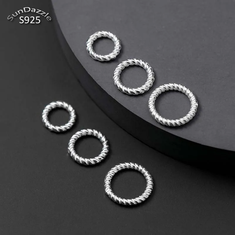 925 Sterling Silver Twisted Line Jump Rings for DIY