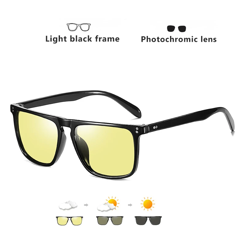 Marke Niet Platz Photochrome Sonnenbrille Männer Polarisierte Frauen Fahren Sonnenbrille Tag Nacht Vision Anti-Glare zonnebril heren