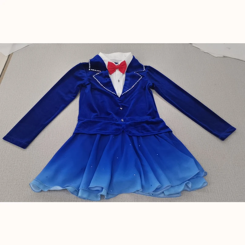 Nasinaya Figure Skating Competition Training Women's Children's Rhythmic Gymnastics Performance Long Sleeve Dress