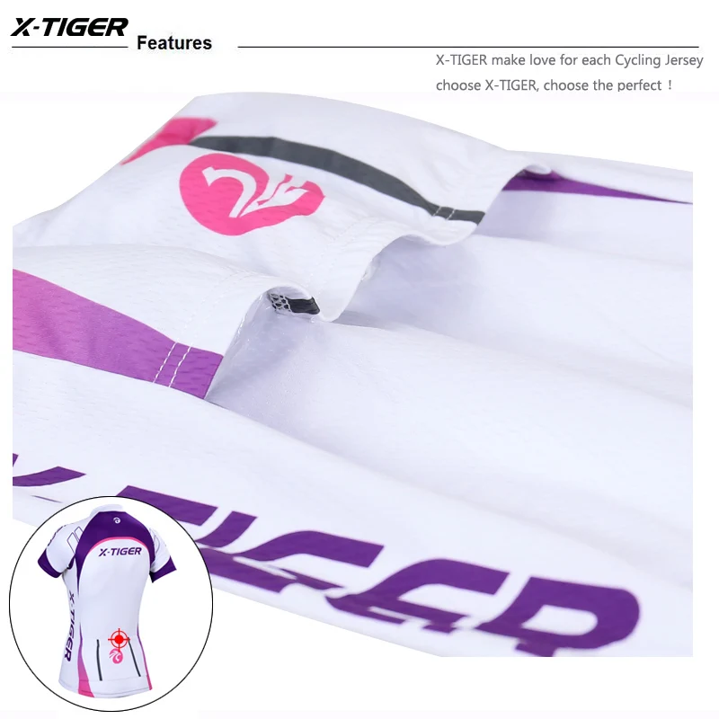 X-tiger-Camisetas de Ciclismo de verano para mujer, Ropa de bicicleta de carreras, Ropa de Ciclismo, Ropa de Ciclismo MTB