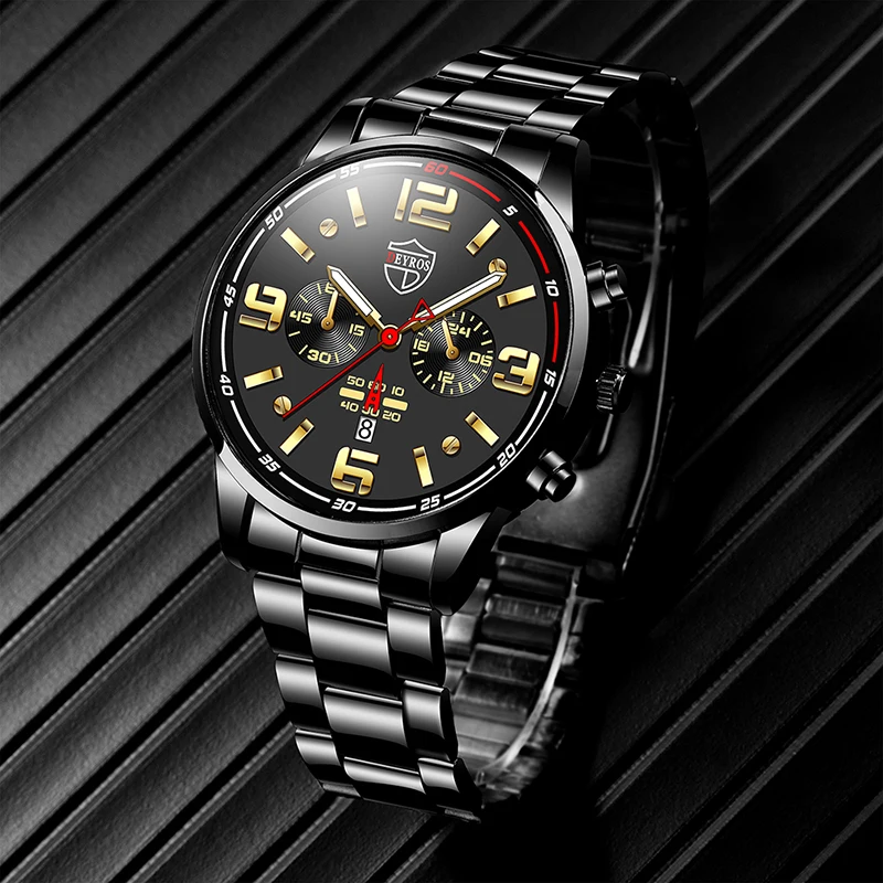 Watches for Men Business Luxury Stainless Steel Quartz Wristwatch Fashion Men Sports Bracelet Luminous Clock Watch reloj hombre