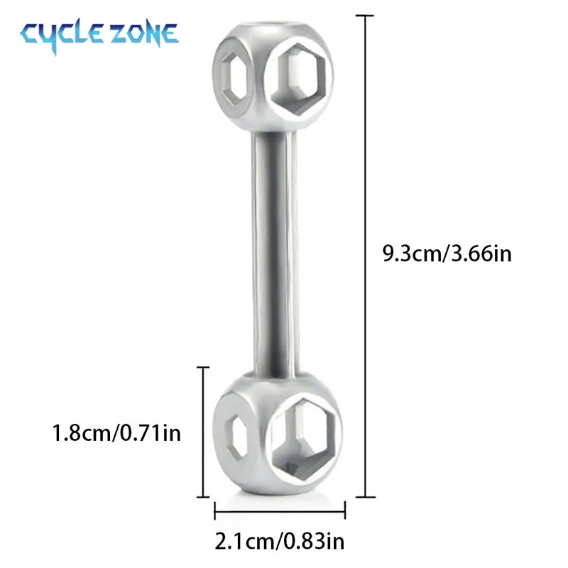 Bike Repair Tool Durable Dog Bone Shape Mini Hexagon Wrench Holes Zinc Alloy 6-15mm 10 in 1 Torque Cycling Spanner Hand Tools