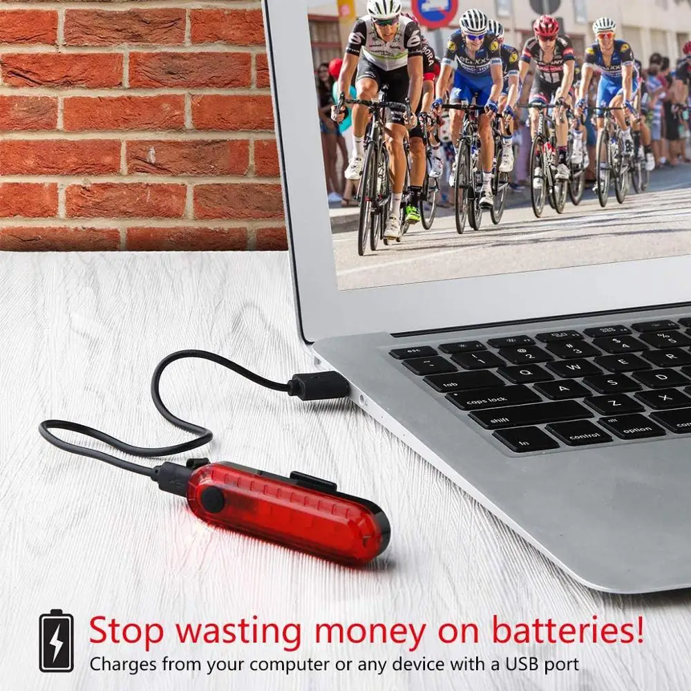 Bicycle Taillight USB Rechargeable Red Bike Light Ultra Bright Taillights LED Cycling Warning Mountain Bicycle Lamp