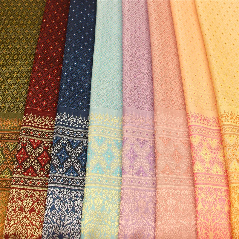 CF1037 Women's Jacquard Skirt Fabric, DIY Sewing Materials, Polyester Clothing, Ethnic Southeast Asia, Burma, Thailand Style