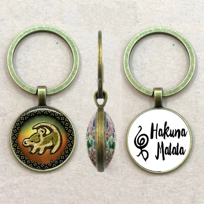 Simba Lion double-sided keychain pendant Hakuna Matata keychain Simba double-sided keychain
