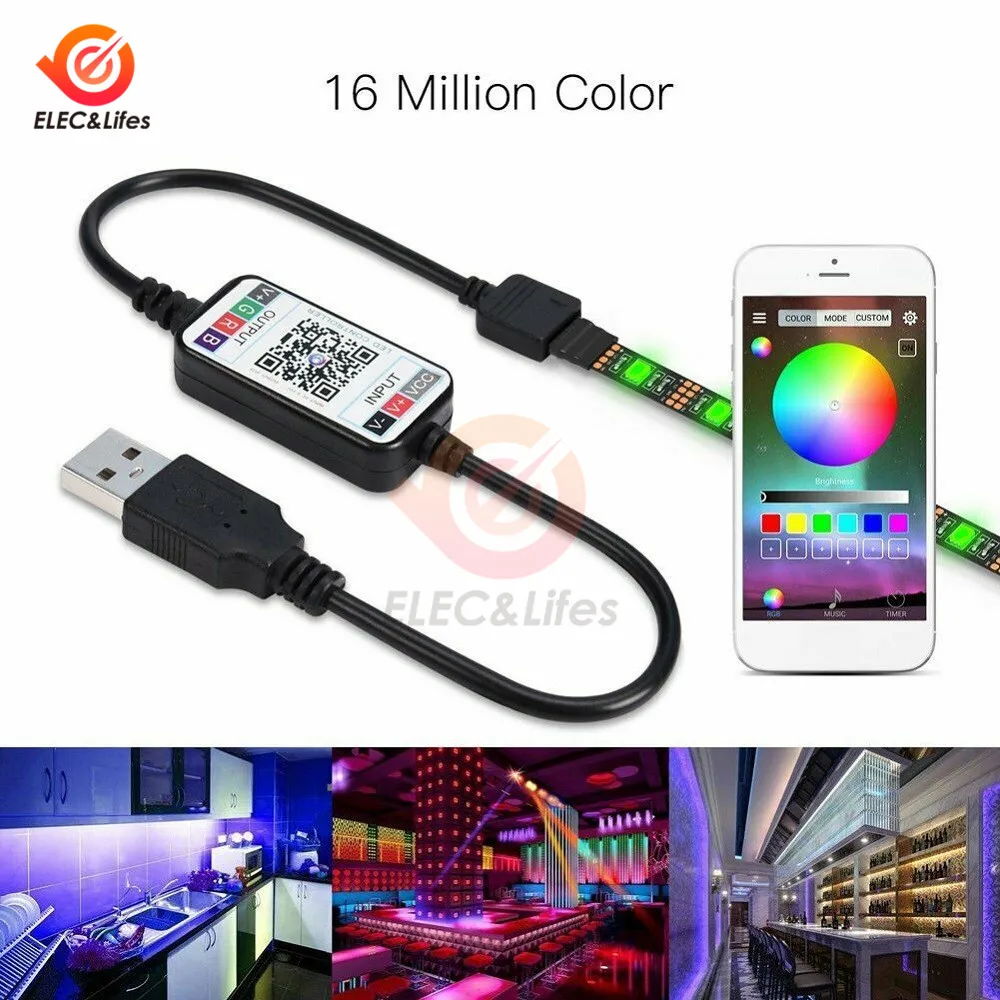 DC 5V USB LED Strip 5050 SMD RGB 1M 2M 3M 4M 5M Bluetooth APP Control luce flessibile TV sfondo luce RGB LED Tape 30LEDs
