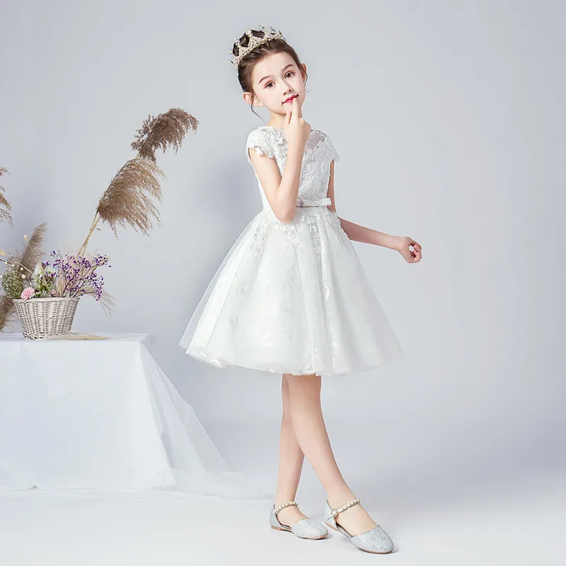 Dideyttawl Short Flower Girl Dress For Wedding Birthday Party Kids Princess Formal Tulle Junior Bridesmaid Gowns First Communion