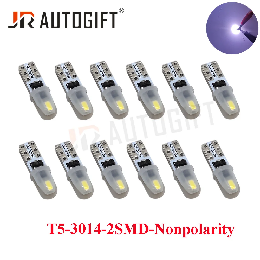 

200PCS T5 3014 2led car dashboard light instrument nonpolarity door Wedge Gauge reading lamp bulb 12V