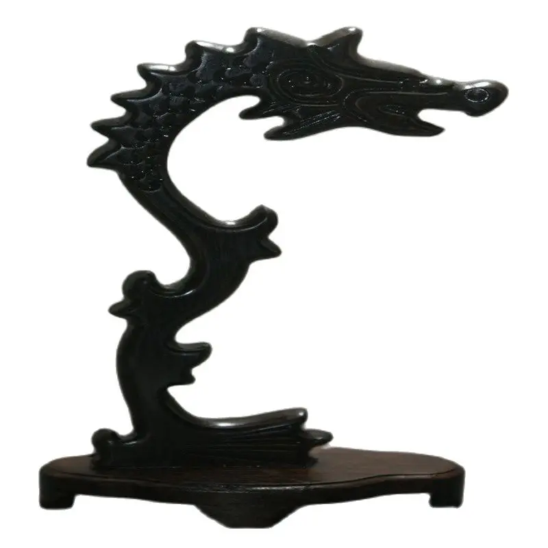 China Hand Wood Carving Excellent Ornaments Decorative Dragon Head Hanging Sit Station