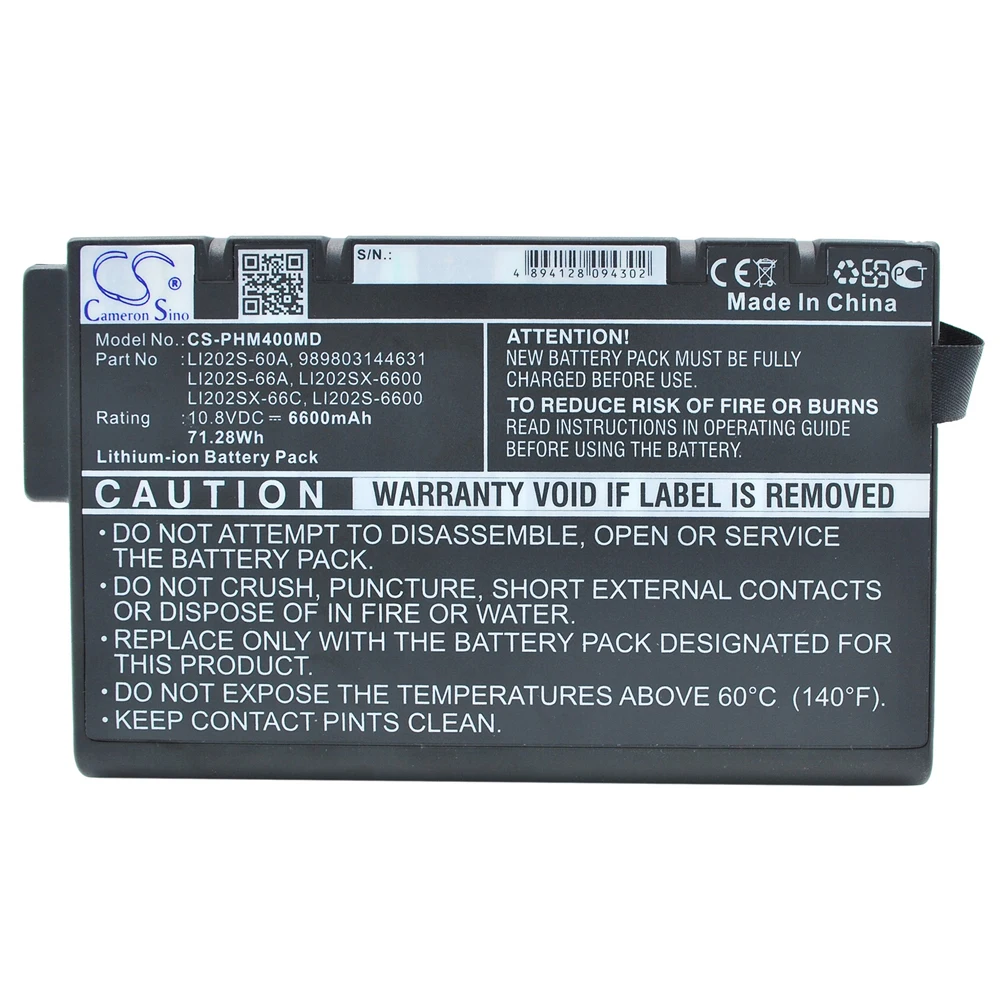 Cameron Sino Battery for Acterna E-4805 fits MTS-8000 Medical Replacement battery,6600mAh / 71.28Wh