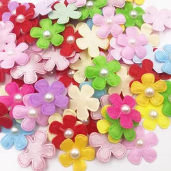 50 pieces 1'' Padded Felt Flower Appliques (9 colors) A228