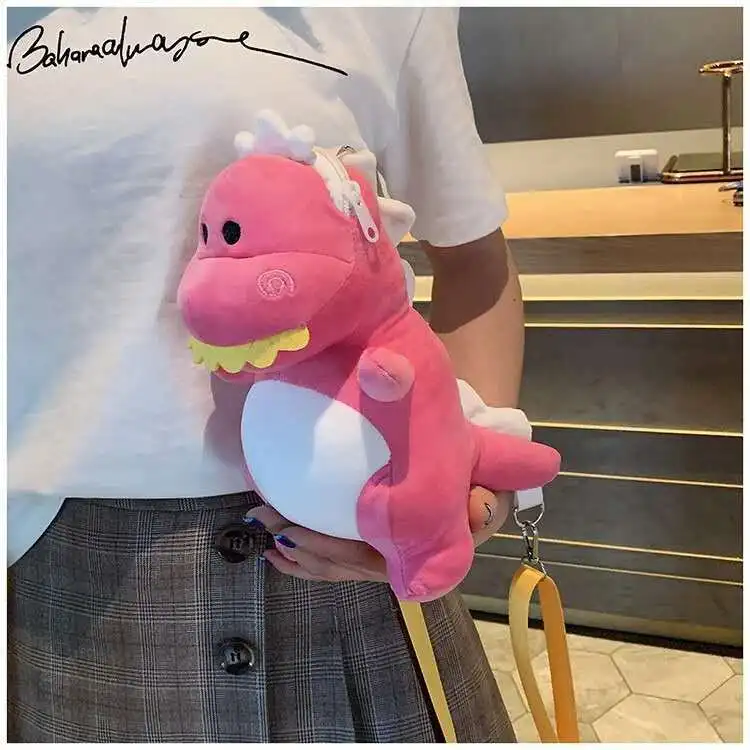 Mini peluche zaini dinosauro cartone animato carino borsa a tracolla asilo bambino bambini zainetto cellulare zaino regalo bambini
