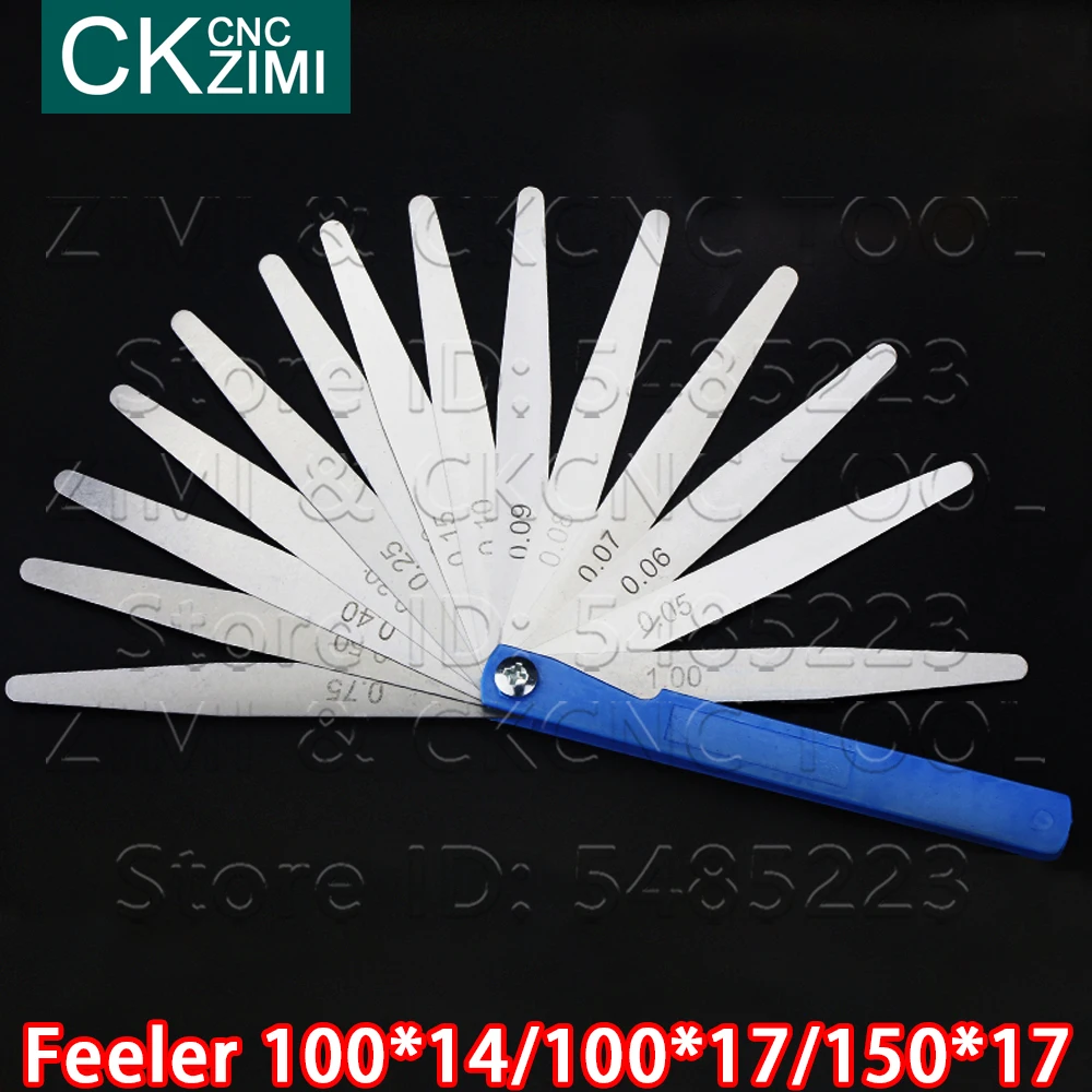 100mm 150mm 0.02-1.0mm 0.05-1.0mm 14/17 blades Range Finder Feeler Gauge steel stainless steel feeler gauge Measurements Tools