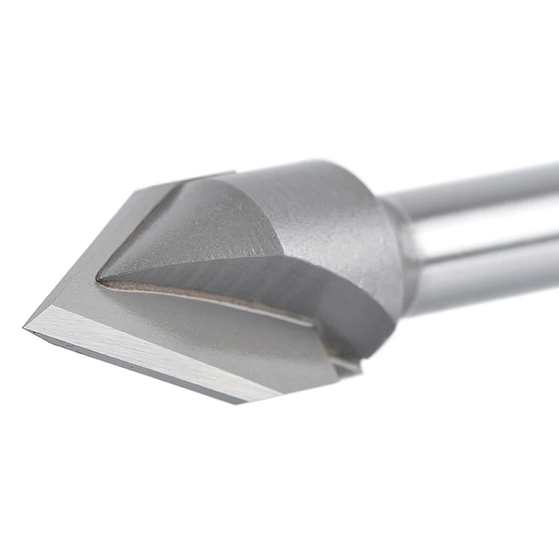 1PC V Bit end mill 3D Router Bits tungsten steel V Shape Chamfer End Mills Woodworking router bit,60 90 degrees Shank 6 8 1/4\