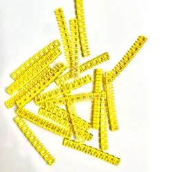 Plastic cable marking clip m-0 m-1 m-2 m-3 alphabit cable marking AZ cable size 1.5 SQMM yellow cable insulation cable marking