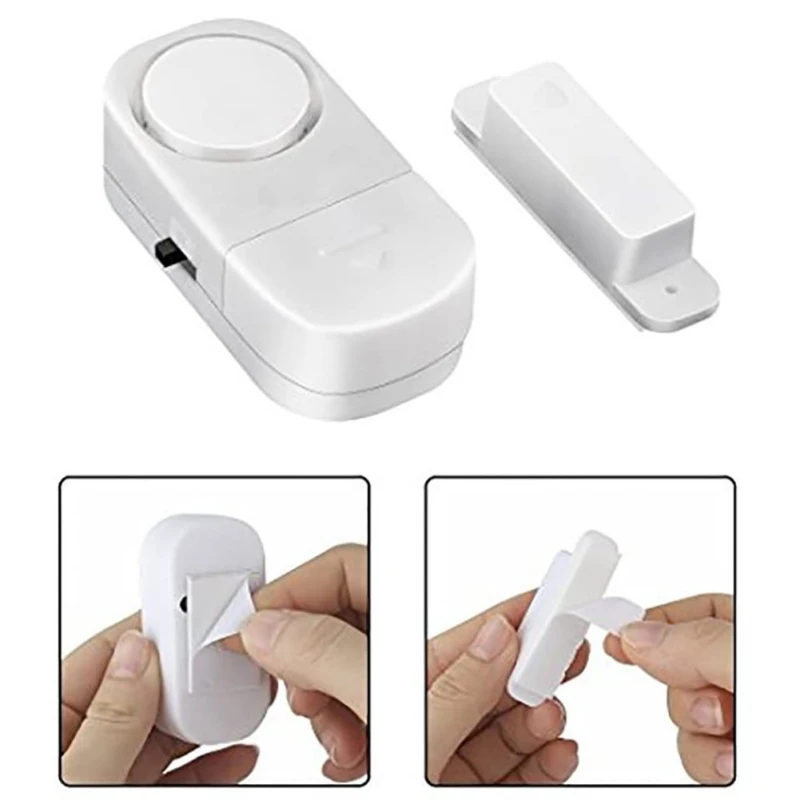 Mini Wireless Magnetic Sensor Door Window Alarm Entry Security Burglar Sensor Alarm System Home Anti-Theft Security Alert Tools