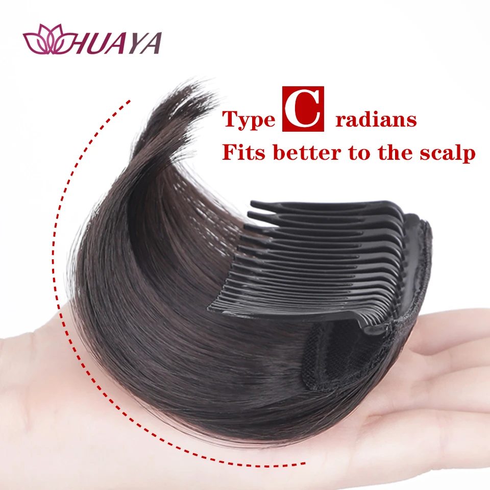 Synthetic Invisible Fluffy Hair Pad Bangs Cushion Invisible Bangs Pad High Straight Hair Up Comb False Hair Accessories Natural