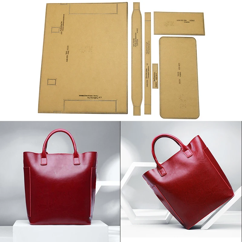 1Set DIY Kraft Paper Template Simple and Stylish Women Shoulder Bag handbag Leather Craft Pattern DIY Stencil Sewing Pattern