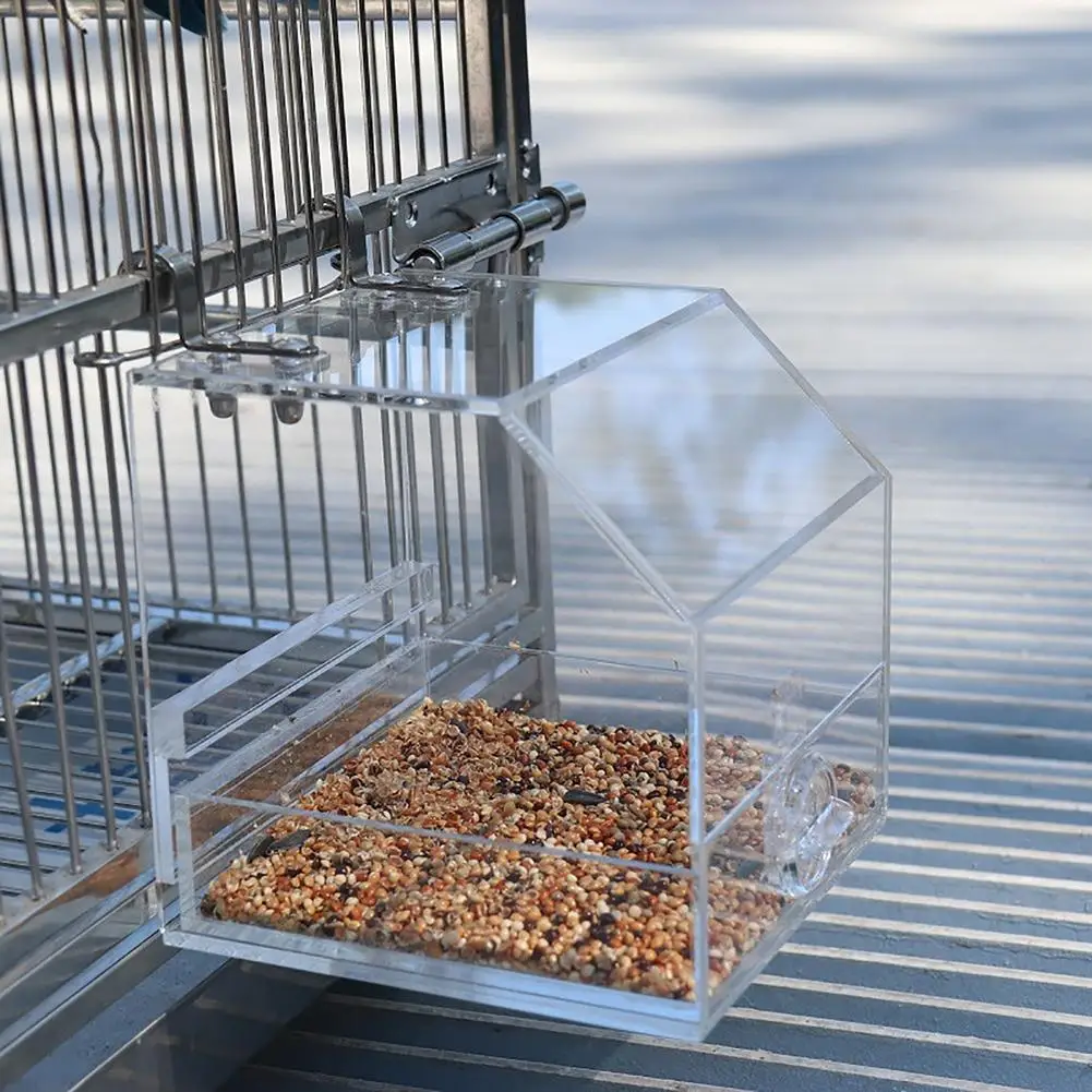 Portable Bird Feeder  Seed Catcher Tray Feeders  Suspending Birds Food Dish For Cage For Lovebirds Cockatiels Canaries