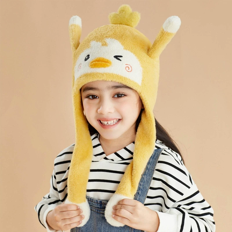 2024 New Cute Bunny Ears Hat Moving Airbag Rabbit Soft Jumping up Beanie Funny Toy