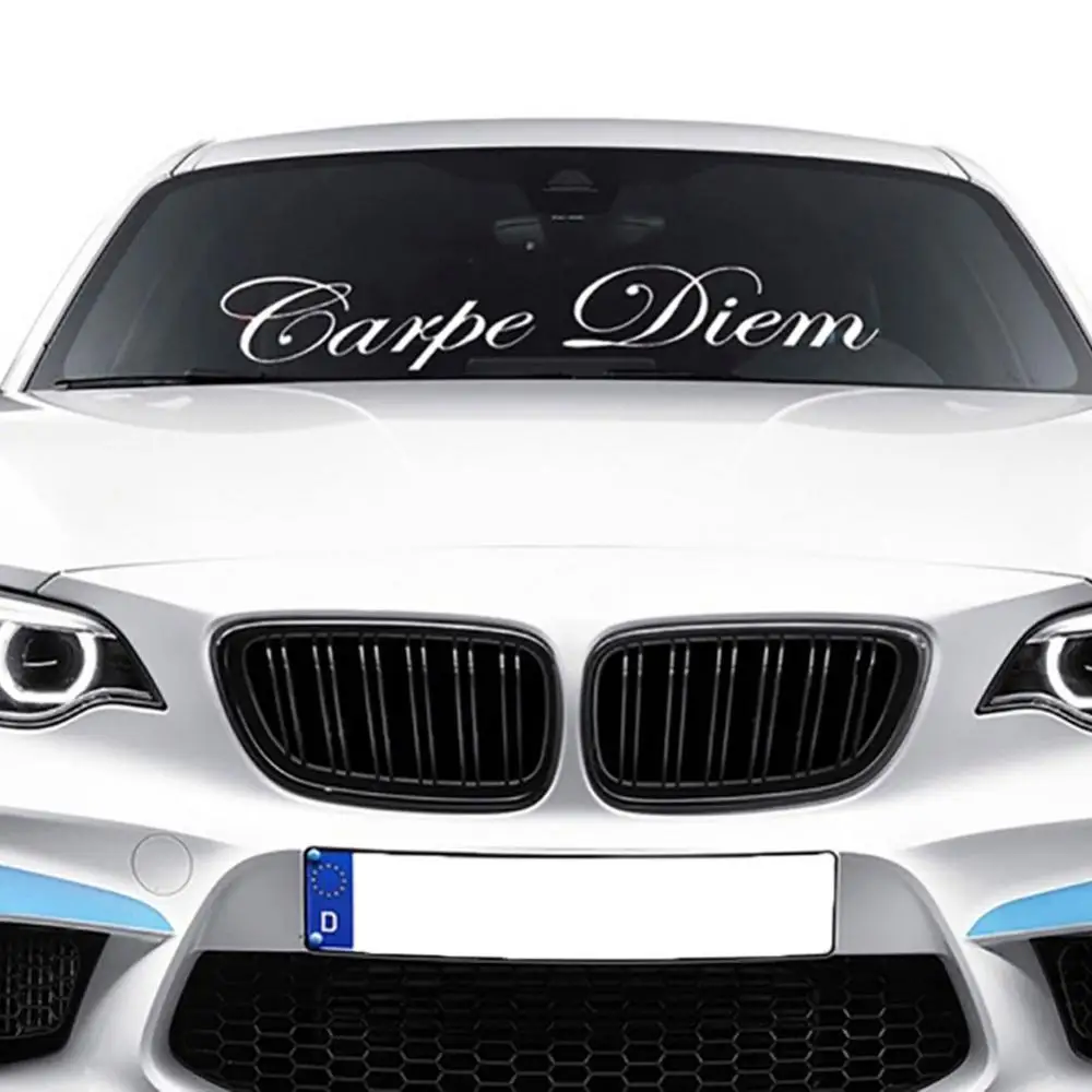 Universal Cute Carpe Diem Letters Design Car Vehicle Front Windshield Sticker Decals Decor