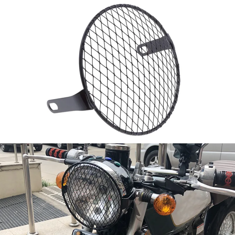 Motorcycle Universal Vintage Headlight Protector Retro Grill Light Lamp Cover For Harley Ducati Chopper Yamaha Cafe Racer