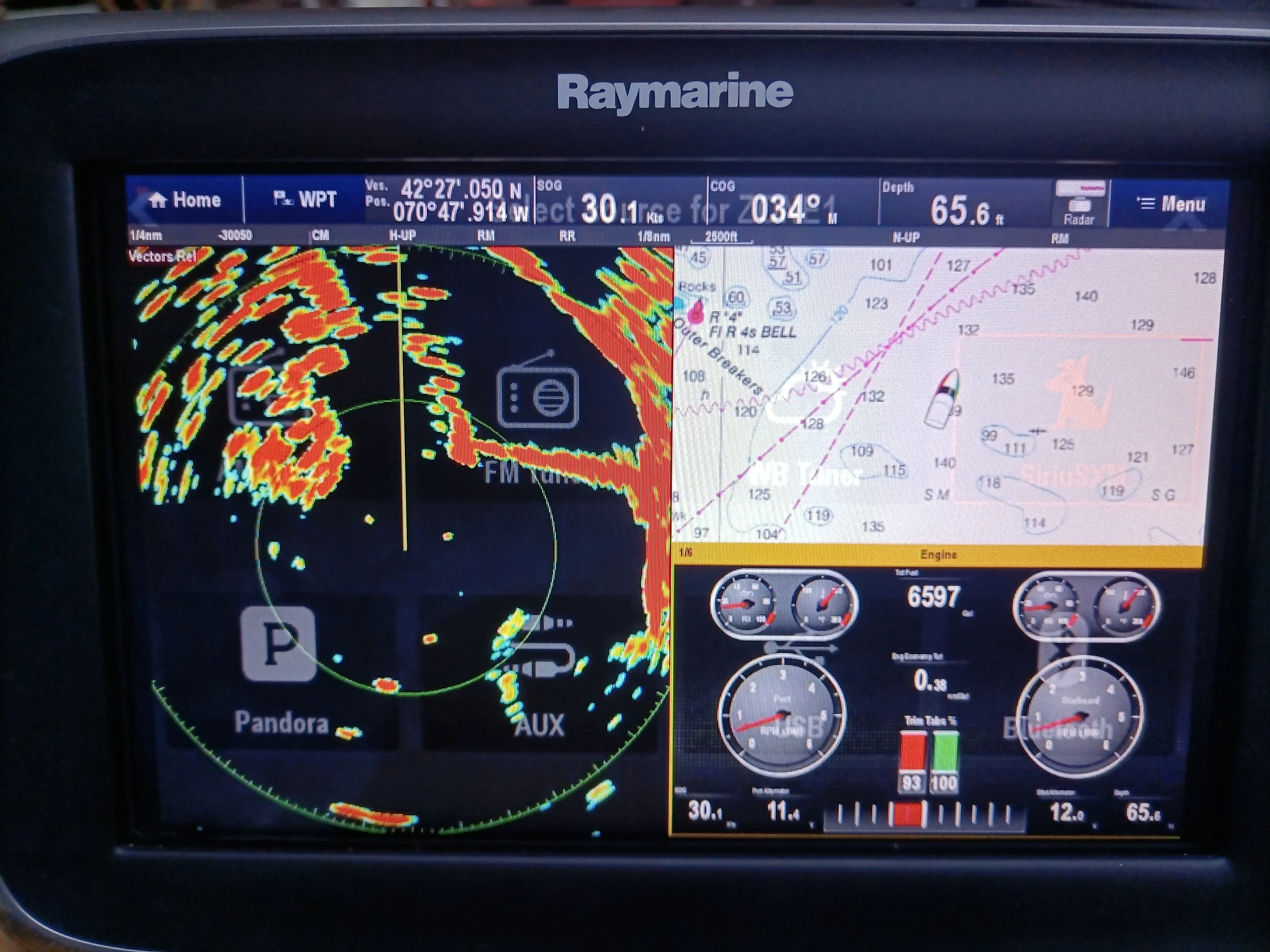 Raymarine E70012 C97 MARINE GPS MFD,9'' display W/ sonar Fishfinder/Chartplotters