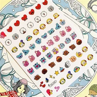 TSC-276 TSC-156 Pony sudoroso conejo enojado 3D pegamento trasero pegatinas para decoración de uñas deslizadores decoración de adornos de uñas