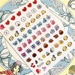 TSC-276 TSC-156 Sweaty pony angry rabbit 3D Back glue Nail Art Stickers Decals Sliders Nail ornament decoration
