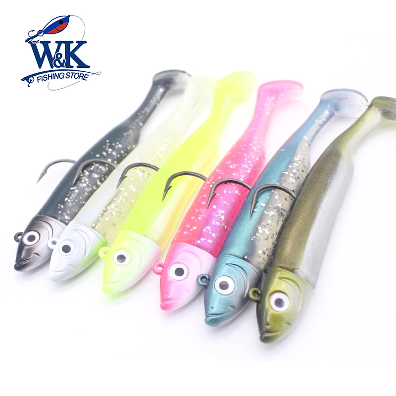 7.5cm Soft Tail with 12g JIG Head Saltwater Fishing Lure Set 17g 9.5cm Swing Shad Soft Baits Super Vinyl Perch Bass Fishing Bait