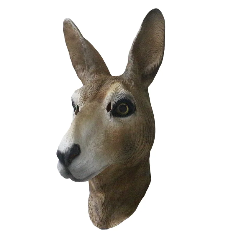 Halloween Party Cosplay Animal Mask Latex Kangaroo Mask Animal Disguises of Kangaroo Face Head Mask