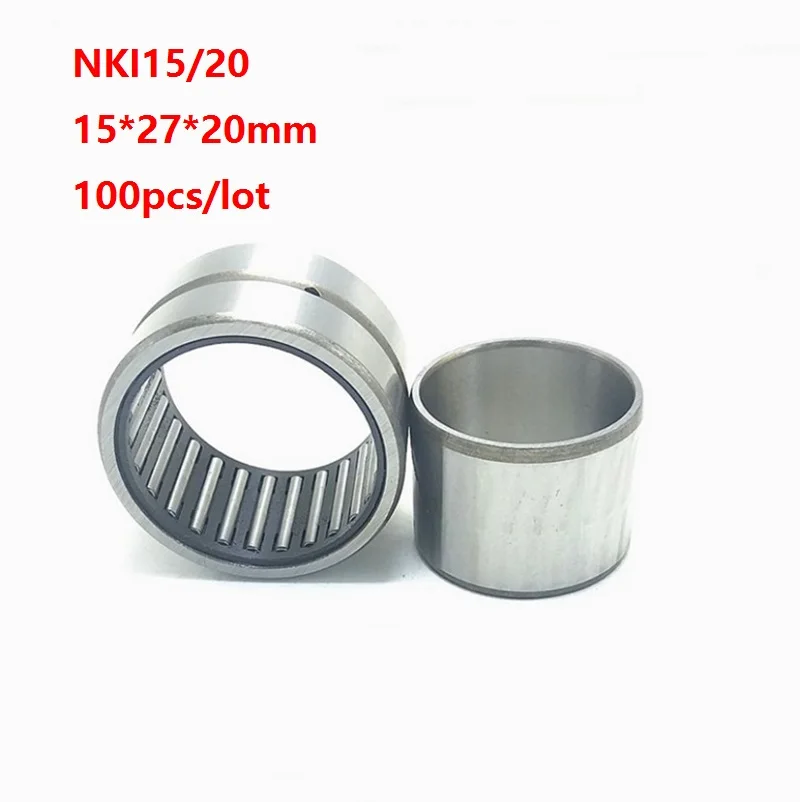 

100pcs/lot NKI15/20 15*27*20mm Needle Roller Bearings Entity ferrule needle roller bearing 15×27×20mm NKI1520