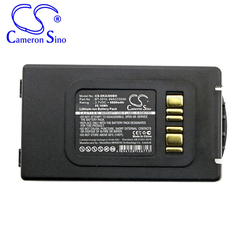 CameronSino แบตเตอรี่สำหรับ Datalogic Skorpio X3 X4เหมาะกับ Datalogic 94ACC0046 BT-0016 94ACC0048 Barcode Scanner แบตเตอรี่6800MAh 3.70V