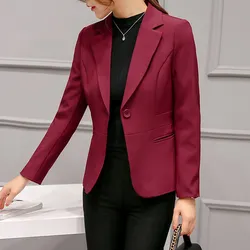 S-2XL High Quality Fashion New Women Slim Small Suit Office Lady Short Jacket Casual Coat Spring Autumn Top Clothing Blazer
