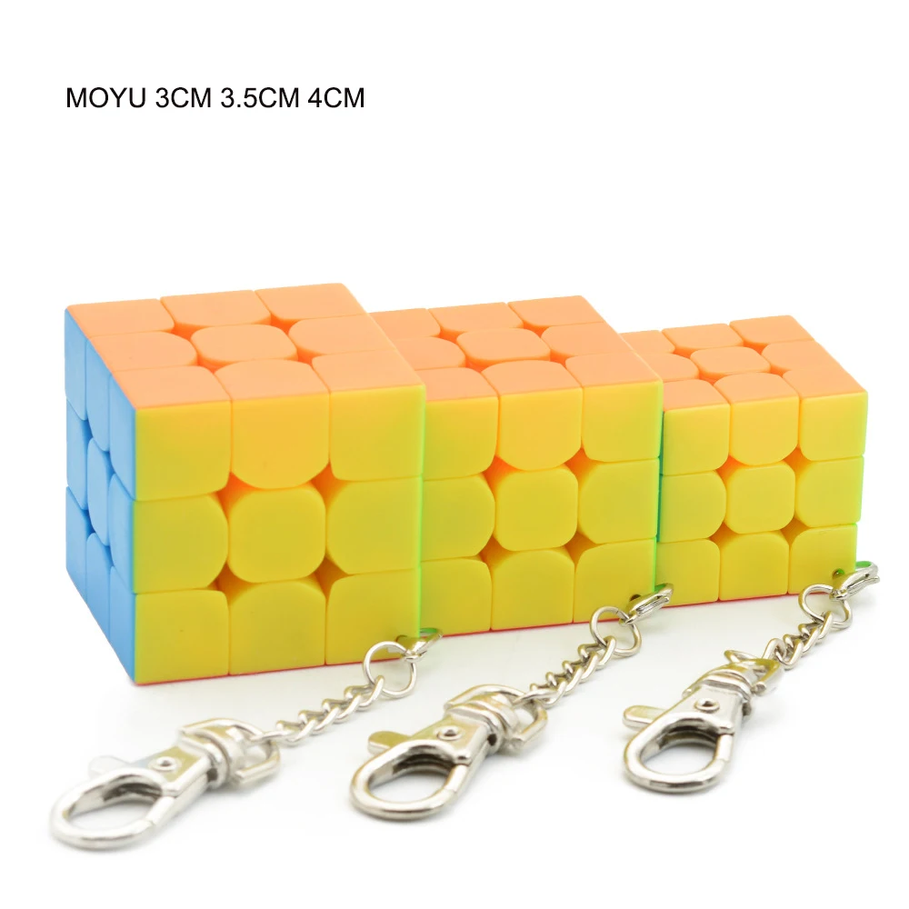 Mini Frosted Magic Cube Keychain MoYu Mofangjiaoshi 3.5cm Magic Cube KeyChain 3x3x3 Professional Educational toys Puzzle