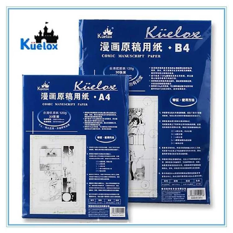 Kuelox A4/A3 Comic Manuscript Paper 120g High Quality Sketching Drawing Positioning Paper Painting Paper Drawing Supply