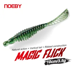 NOEBY-Magic Flick Silicone Soft Baits, Wobblers Worm Swimbait, Soft Lure for Bass, Carp, Pike Fishing Lures, 10cm, 3.5g