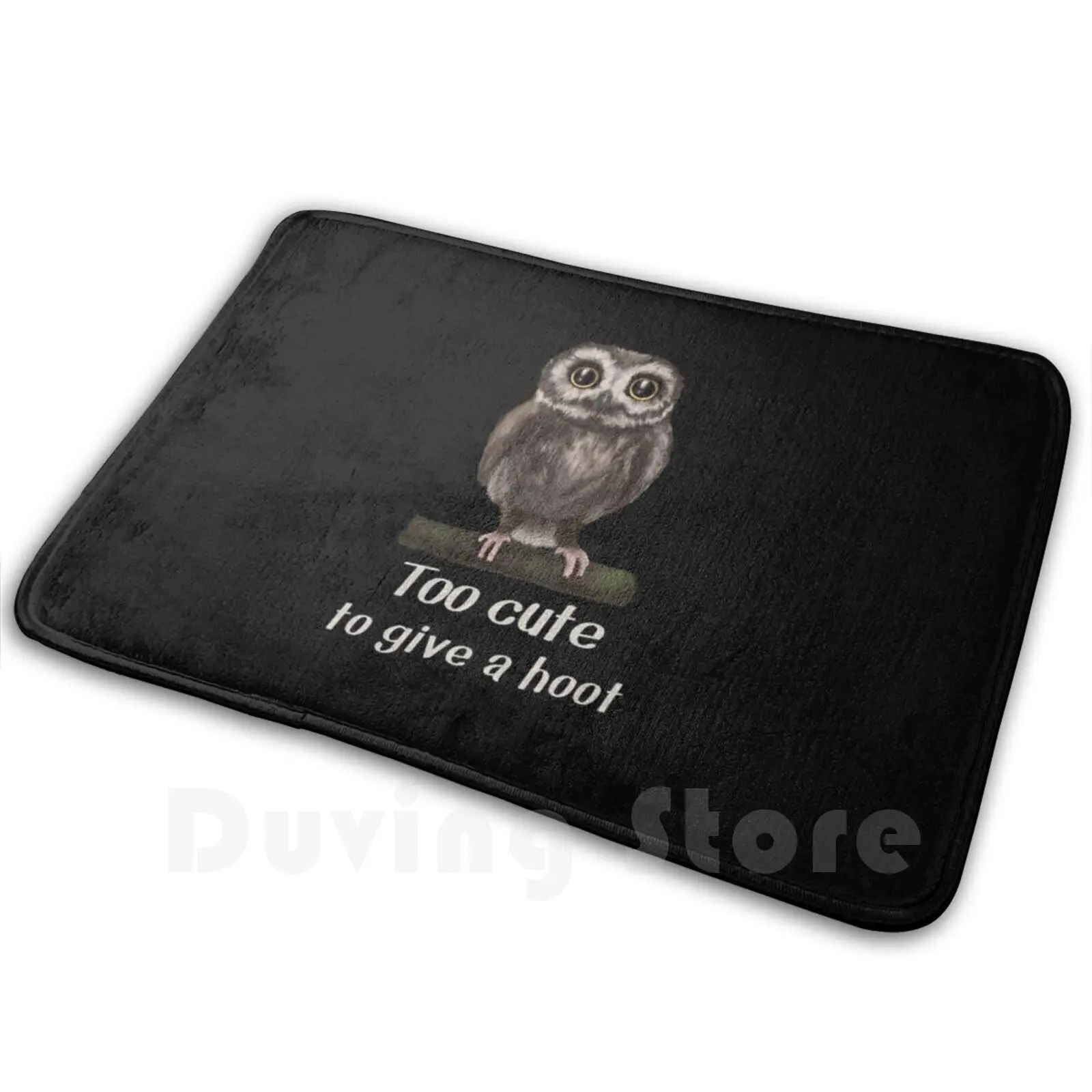 Owl-Too Cute To Give A Hoot Carpet Mat Rug Cushion Soft D0100489a Owl Animal Bird Wise Barn Owl Snowy Owl Tawny Owl