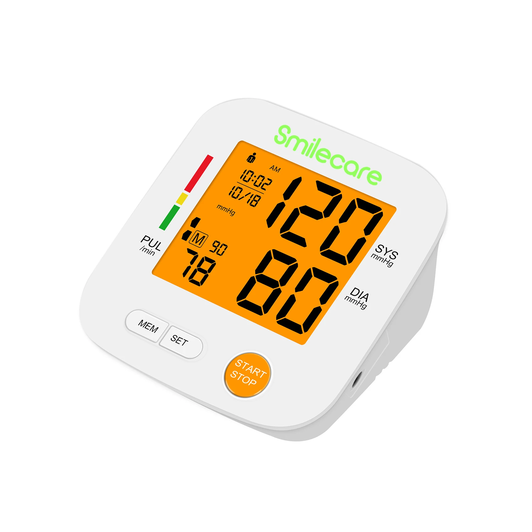 Konsung SmileCare Blood Pressure Monitor Upper Arm Cuff Accurate Automatic BP Pulse Rate Meter with Adjustable Digital LCD U80H