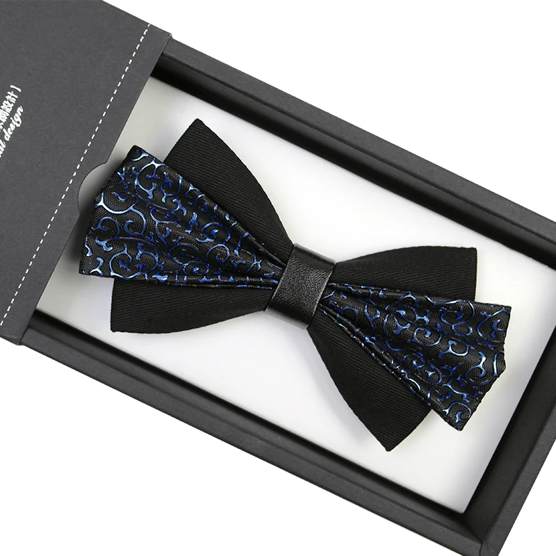 New Arrivals Men\'s Luxury Formal PU Bowtie Male Butterfly Tie Elegant Bow Ties for Men Great for Wedding Party with Gift