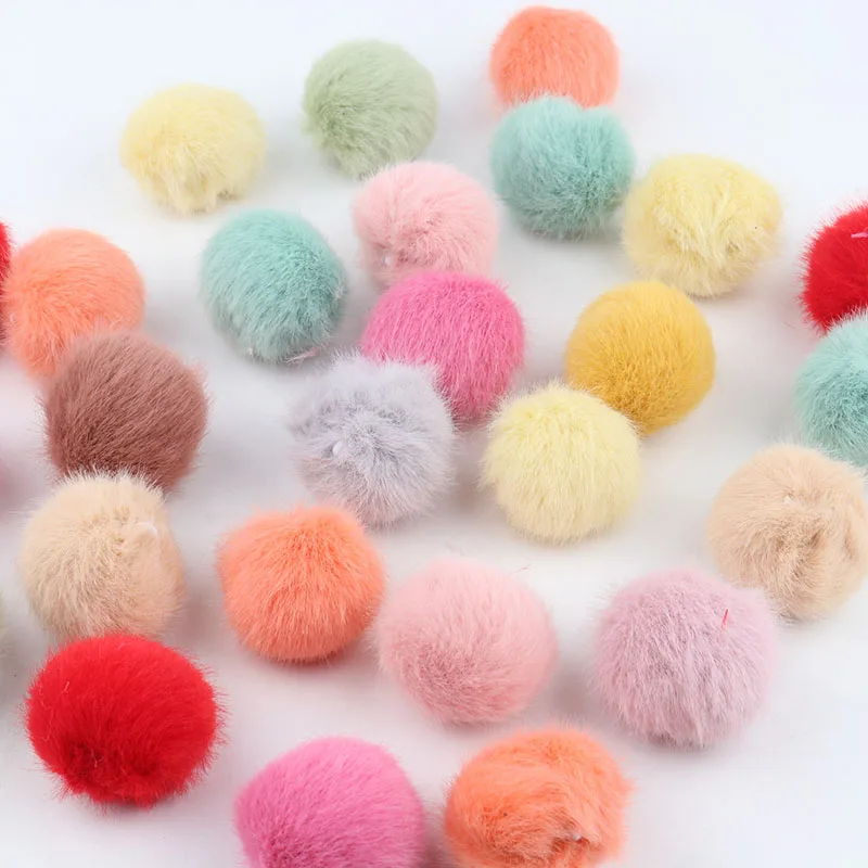 35mm Imitate Mink Fur Pomopoms Balls Artificial Multi Colour Pompom DIY Pomopones Crafts For Hairball Furball Sewing Supplies