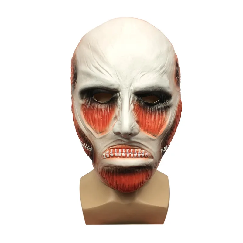 Hot Movie Horror Anime Attack on Titan Cosplay Mask Shingeki no Kyojin Helmet Scary Latex Masks Halloween Party Props