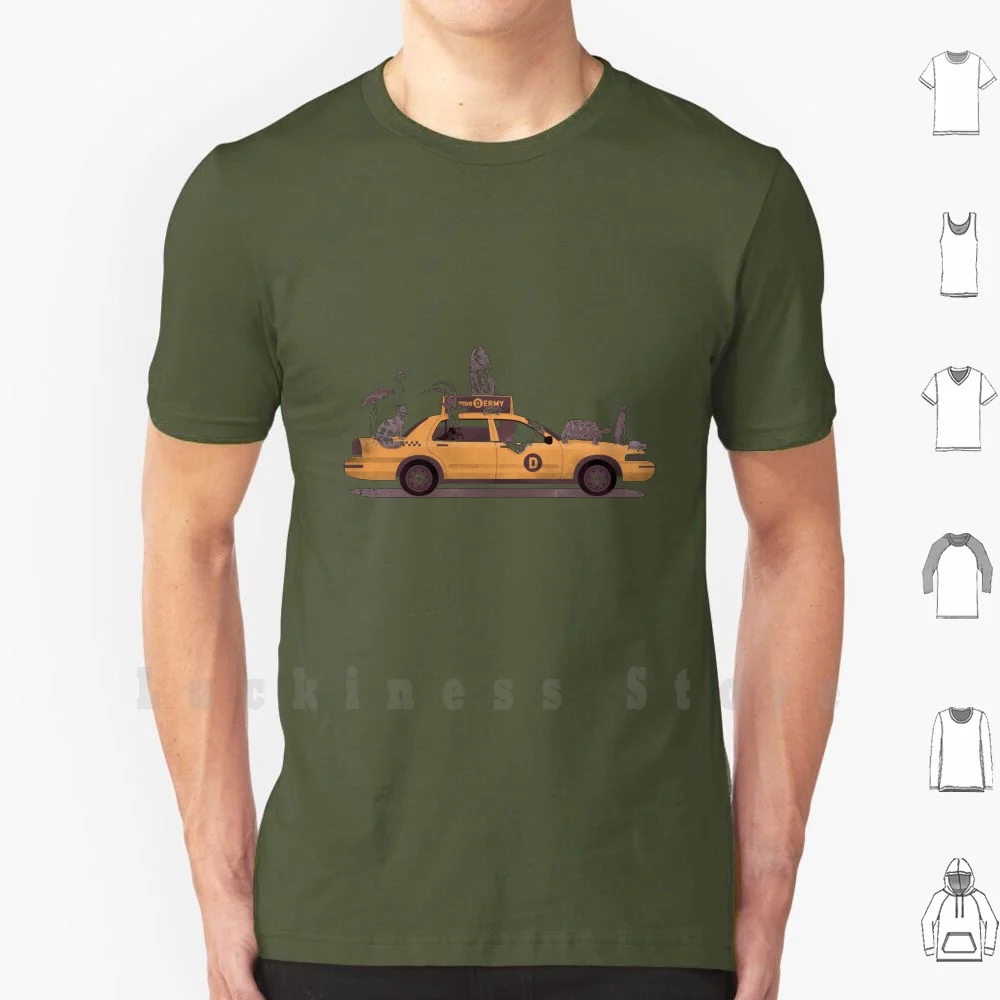 1 - 800 - Taxi - Dermy T Shirt Men cotton Cotton S - 6xl Taxi Car Transportation Vehicle New York Yellow Cab Animals Stuffed Fox