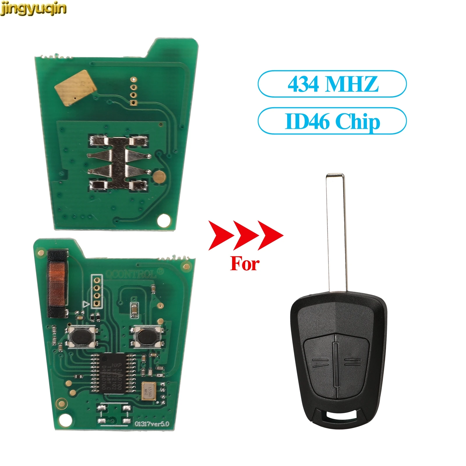 

Jingyuqin Remote Car Key Circuit Board 434MHZ ID46 PCF7941 Chip For Vauxhall Opel Astra H Corsa D Agila Meriva Insignia A