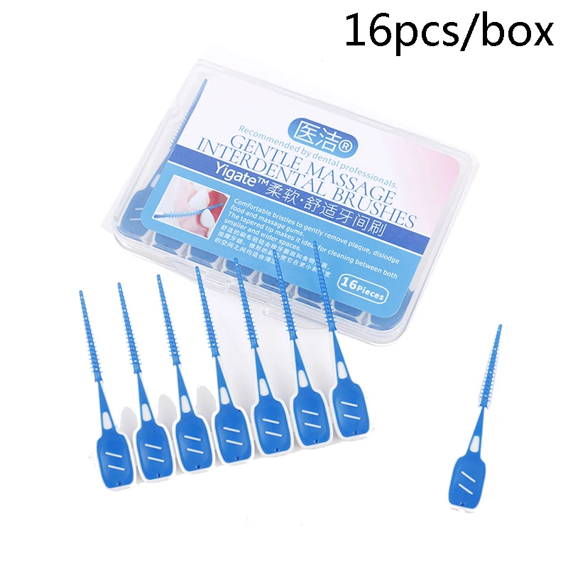 16Pcs Zachte Siliconen Interdentale Borstelen Schoonmaken Floss Volwassen Tandenborstel Tandenstoker Tandenborstel Tandheelkundige Draagbare Oral Care Tool Hot