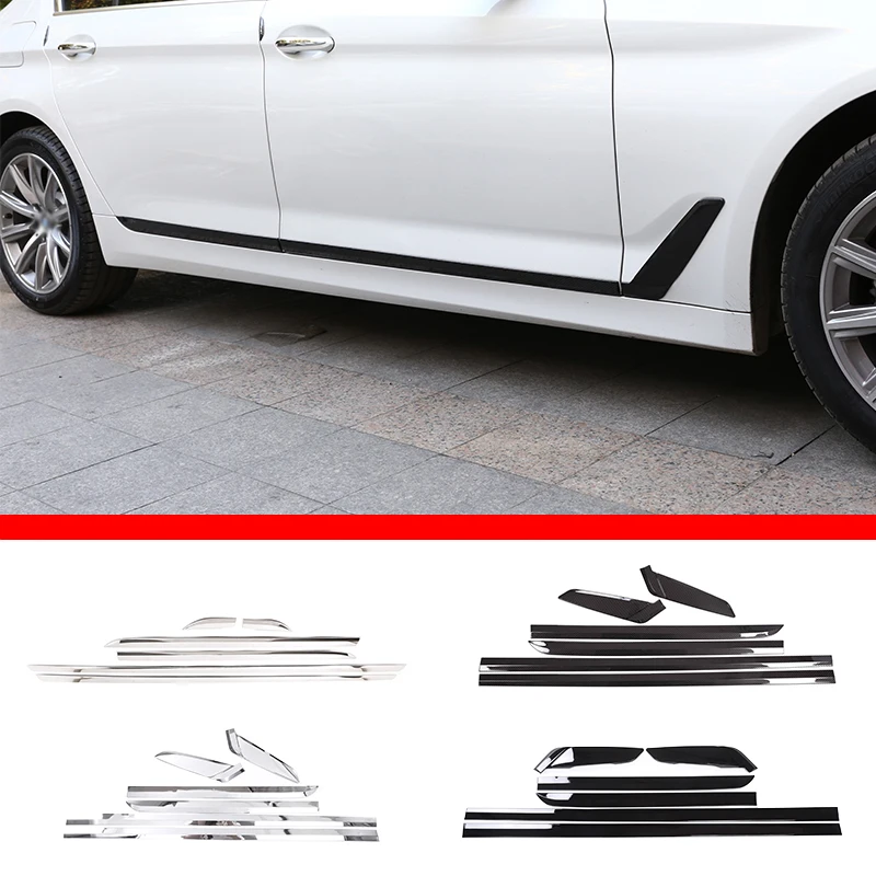 6pcs ABS Chrome For BMW 5 Series G30 2018-2022 Car Cover Protection Side Body Door Decoration Strip Trim Stickers Accessories