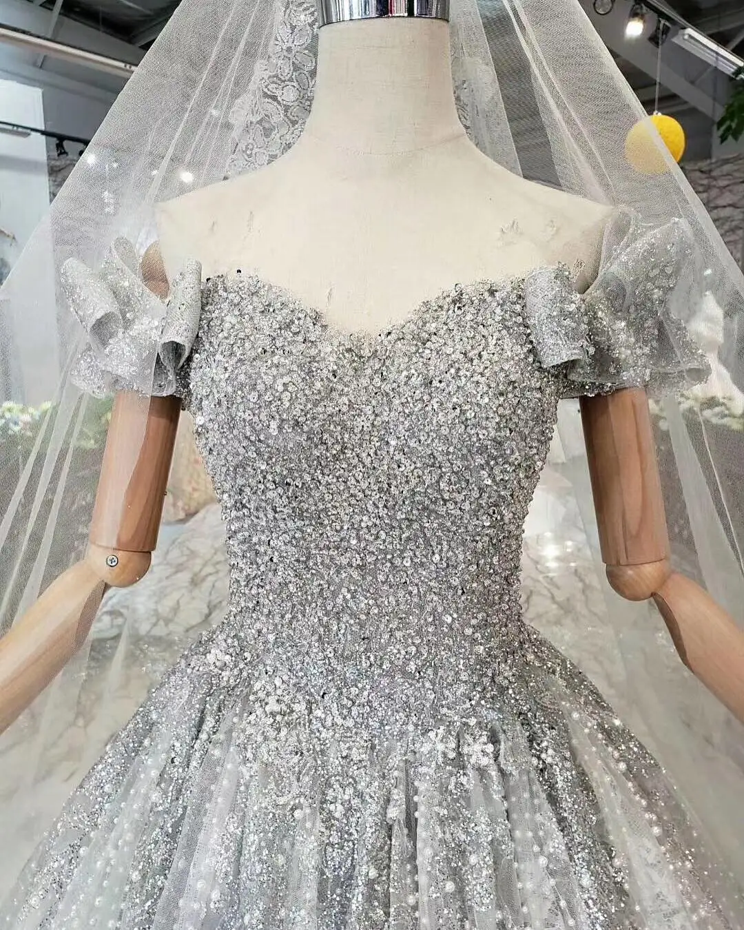 Robe de Mariée à Manches Courtes avec Perles et Paillettes, Tenue de Patients, sur Mesure, Longueur au Sol